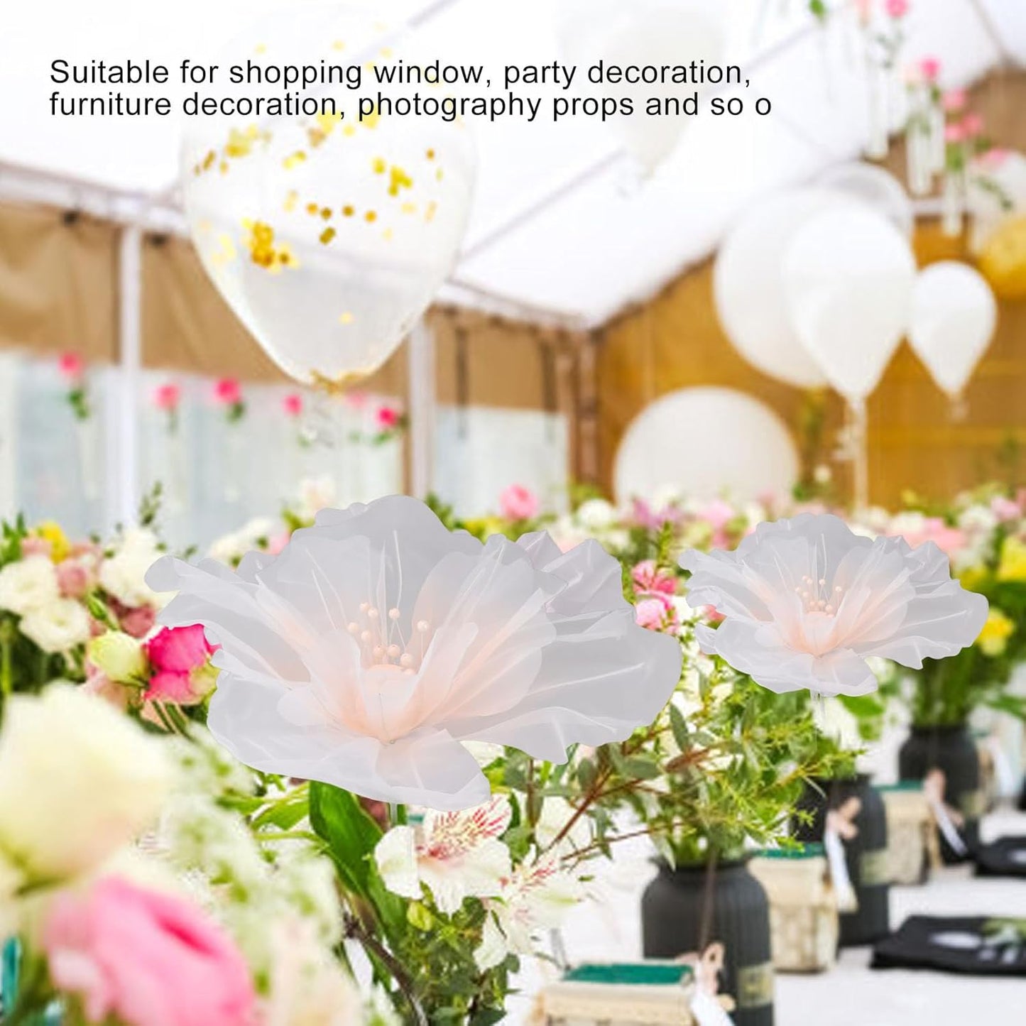 Organza fabric flowers (without stand)