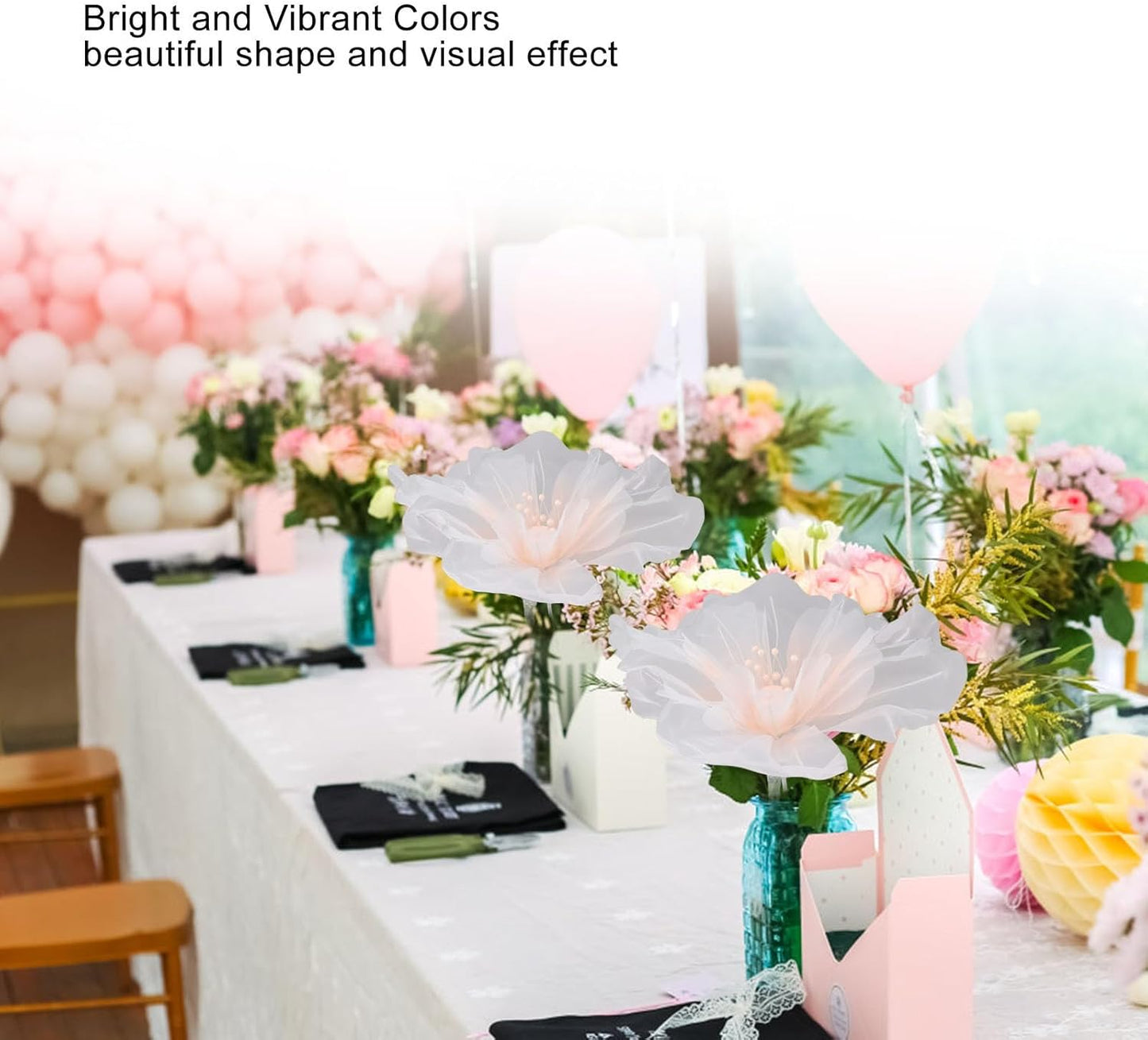 Organza fabric flowers (without stand)
