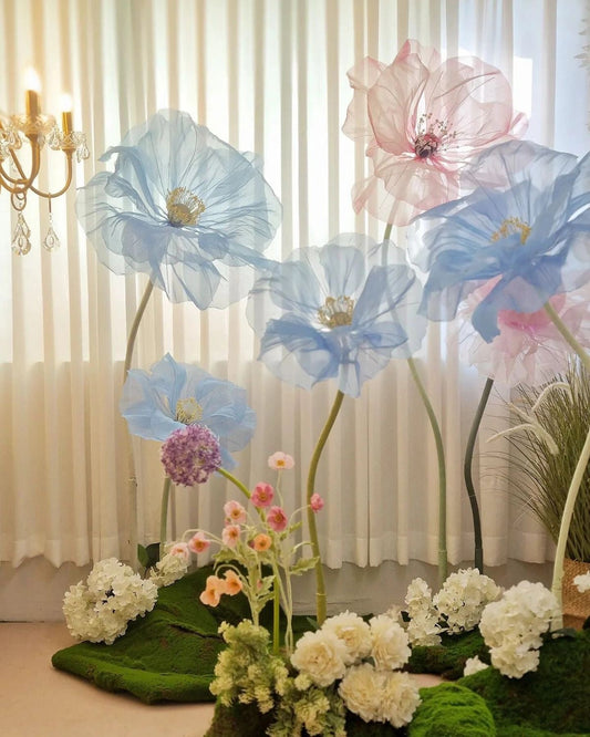 Organza fabric flowers (without stand)