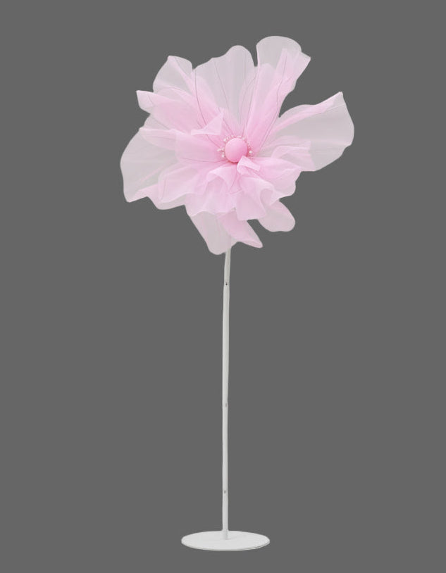 Organza flower with single stand